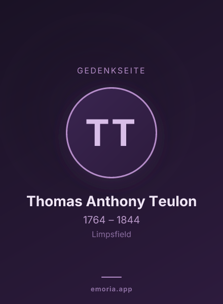 Gedenkportrait von Thomas Anthony Teulon