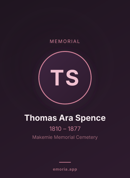 Memorial portrait of Thomas Ara Spence