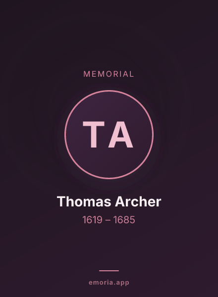Memorial portrait of Thomas Archer