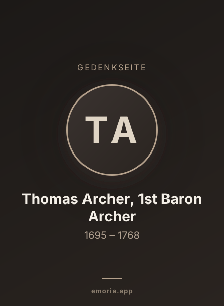 Gedenkportrait von Thomas Archer, 1st Baron Archer