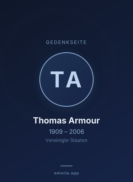 Gedenkportrait von Thomas Armour