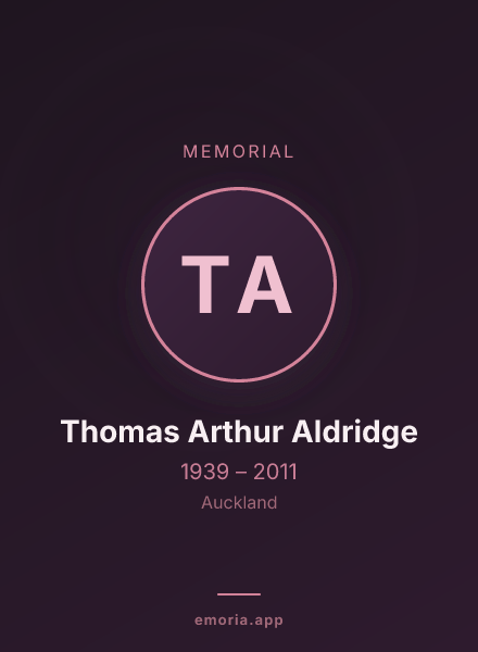 Memorial portrait of Thomas Arthur Aldridge