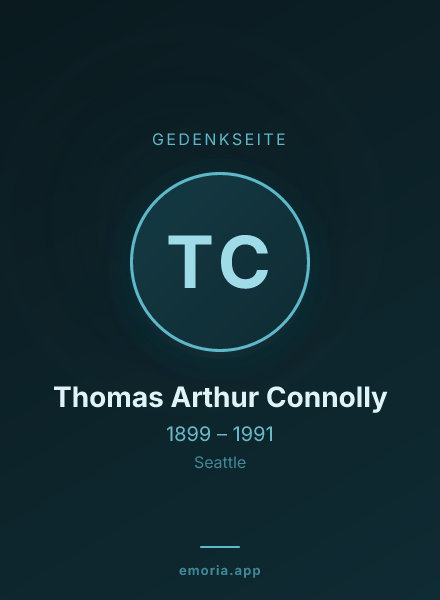 Gedenkportrait von Thomas Arthur Connolly