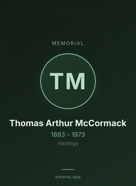 Memorial portrait of Thomas Arthur McCormack