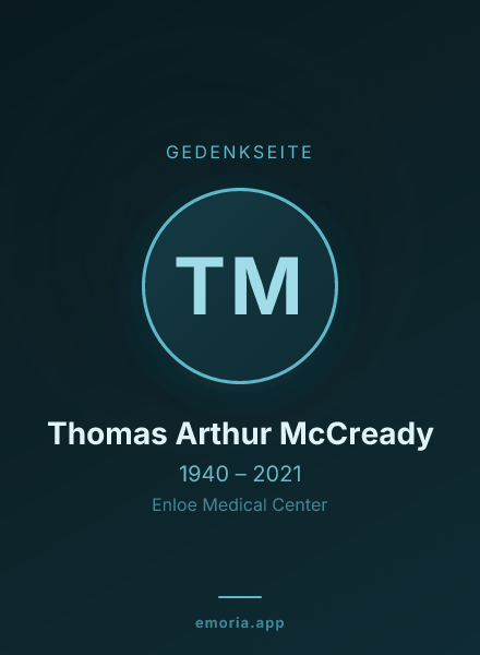 Gedenkportrait von Thomas Arthur McCready