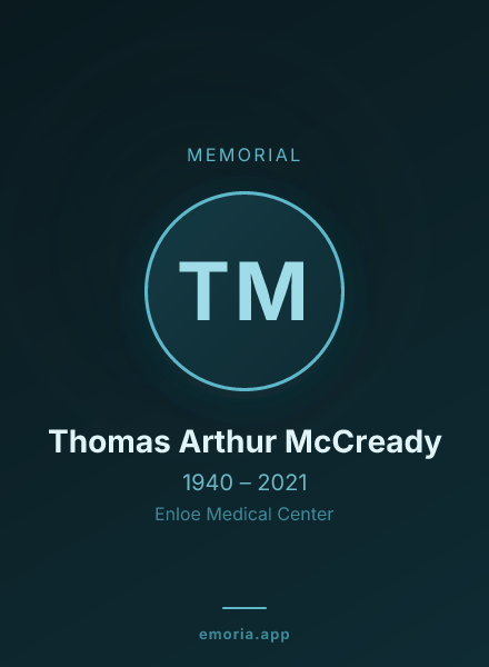Memorial portrait of Thomas Arthur McCready