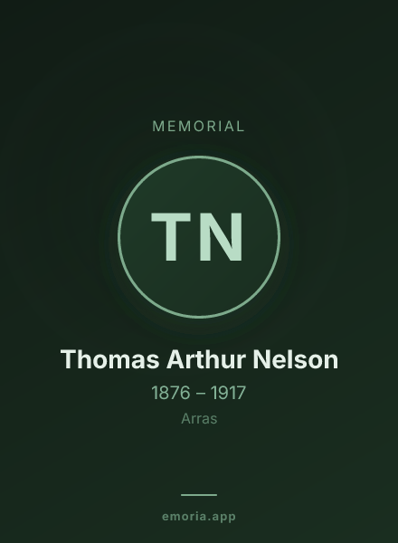 Memorial portrait of Thomas Arthur Nelson