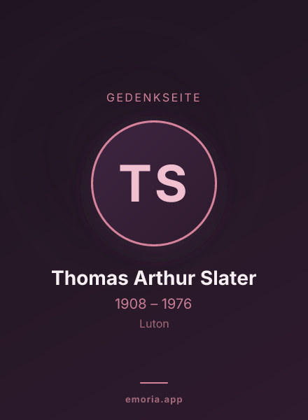 Gedenkportrait von Thomas Arthur Slater