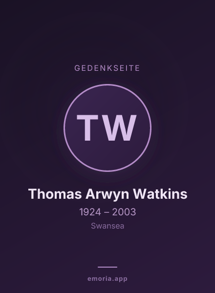 Gedenkportrait von Thomas Arwyn Watkins