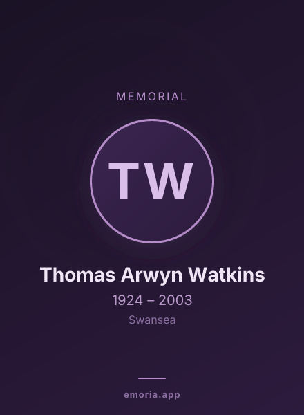 Memorial portrait of Thomas Arwyn Watkins