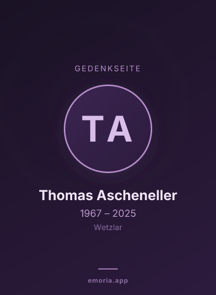 Gedenkportrait von Thomas Ascheneller
