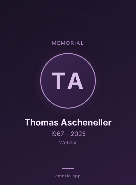 Memorial portrait of Thomas Ascheneller