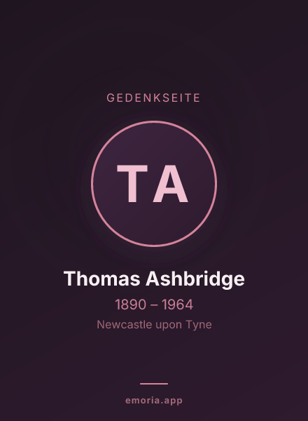 Gedenkportrait von Thomas Ashbridge