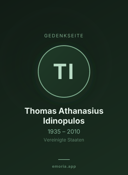 Gedenkportrait von Thomas Athanasius Idinopulos
