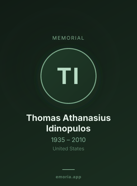 Memorial portrait of Thomas Athanasius Idinopulos