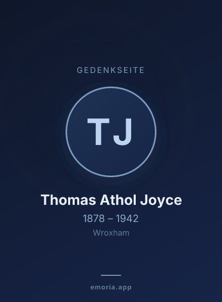 Gedenkportrait von Thomas Athol Joyce