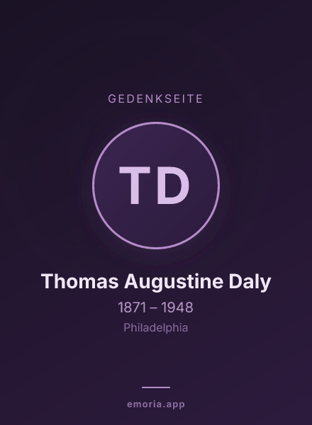 Gedenkportrait von Thomas Augustine Daly