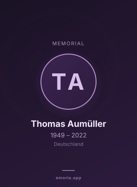 Memorial portrait of Thomas Aumüller