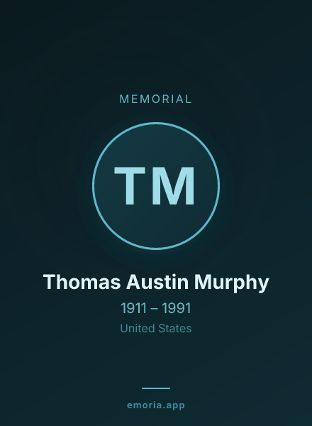 Memorial portrait of Thomas Austin Murphy