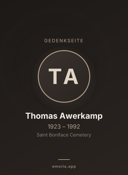Gedenkportrait von Thomas Awerkamp