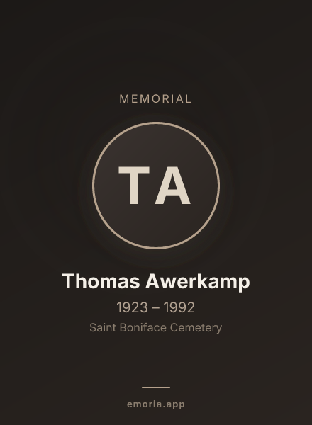 Memorial portrait of Thomas Awerkamp