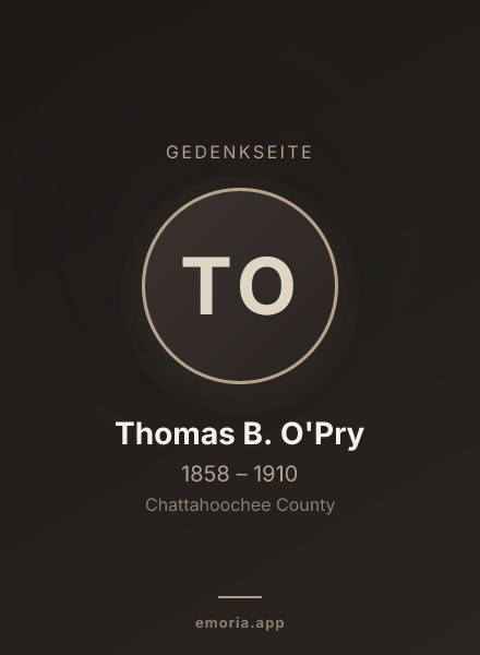 Gedenkportrait von Thomas B. O'Pry