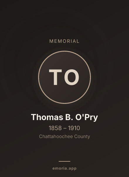 Memorial portrait of Thomas B. O'Pry