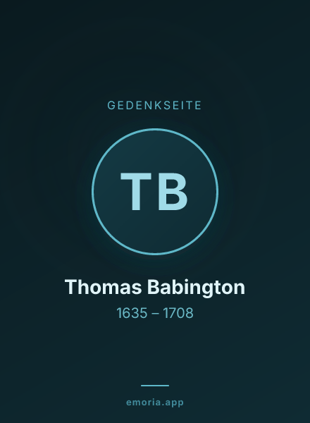 Gedenkportrait von Thomas Babington