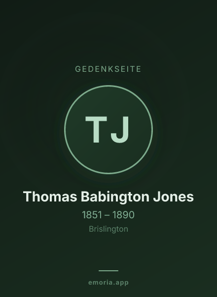 Gedenkportrait von Thomas Babington Jones