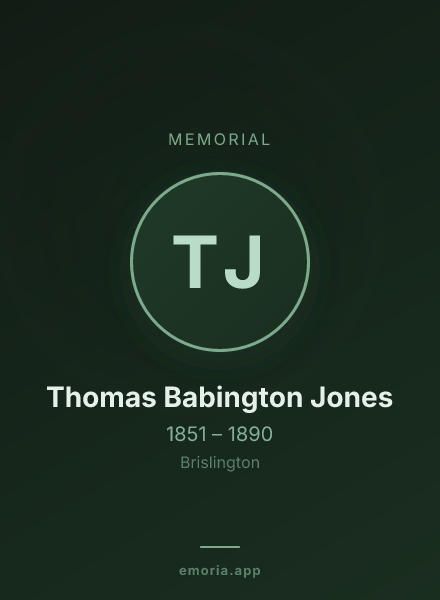 Memorial portrait of Thomas Babington Jones