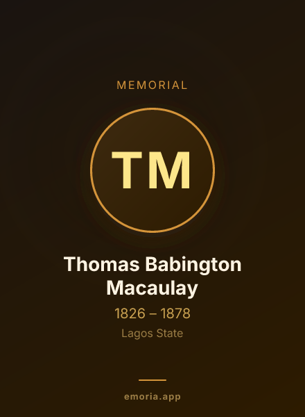 Memorial portrait of Thomas Babington Macaulay