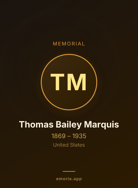 Memorial portrait of Thomas Bailey Marquis