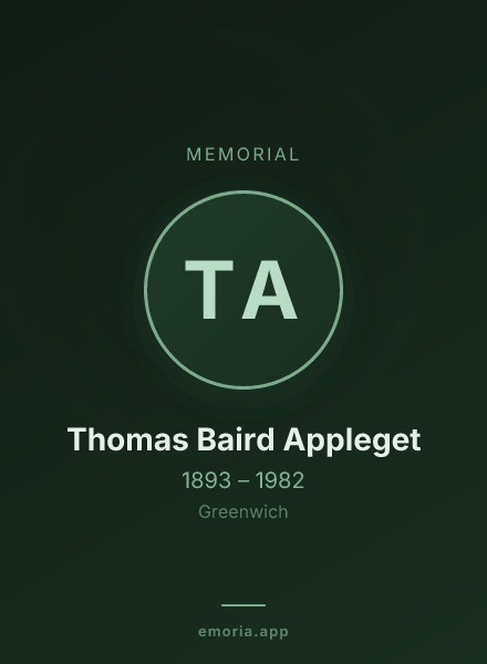Memorial portrait of Thomas Baird Appleget