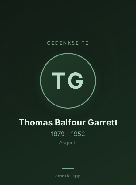 Gedenkportrait von Thomas Balfour Garrett