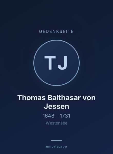 Gedenkportrait von Thomas Balthasar von Jessen