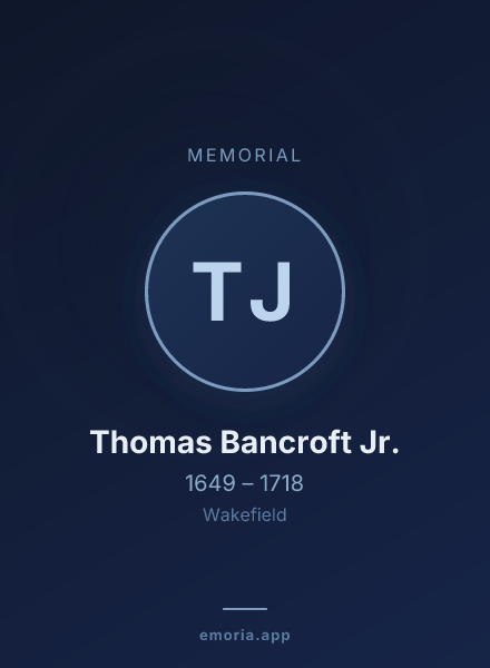Memorial portrait of Thomas Bancroft Jr.
