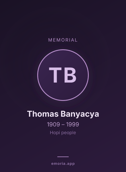Memorial portrait of Thomas Banyacya