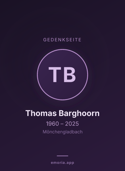 Gedenkportrait von Thomas Barghoorn