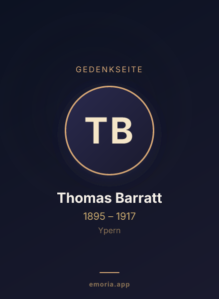 Gedenkportrait von Thomas Barratt