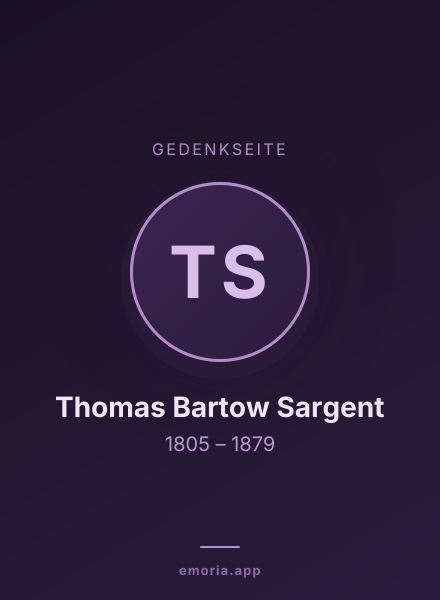 Gedenkportrait von Thomas Bartow Sargent
