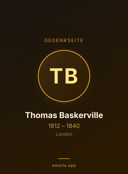 Gedenkportrait von Thomas Baskerville