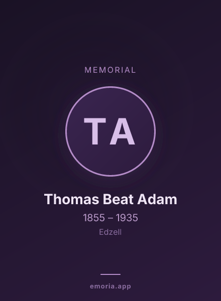 Memorial portrait of Thomas Beat Adam
