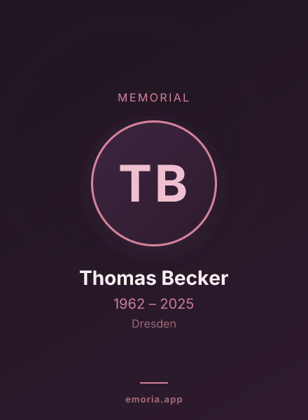 Memorial portrait of Thomas Becker