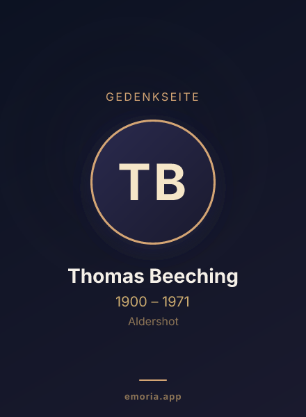 Gedenkportrait von Thomas Beeching