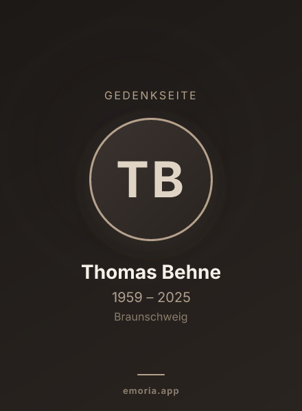 Gedenkportrait von Thomas Behne