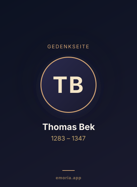 Gedenkportrait von Thomas Bek