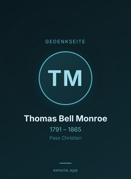 Gedenkportrait von Thomas Bell Monroe