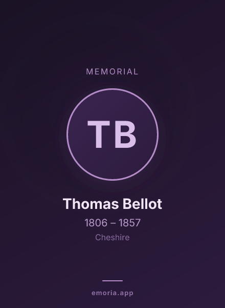 Memorial portrait of Thomas Bellot