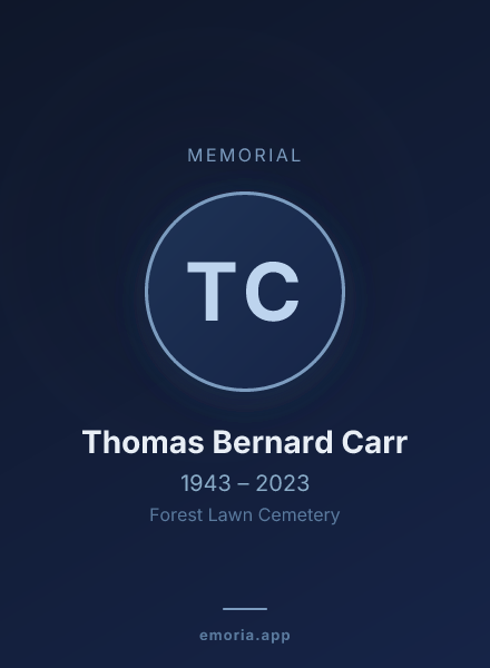 Memorial portrait of Thomas Bernard Carr