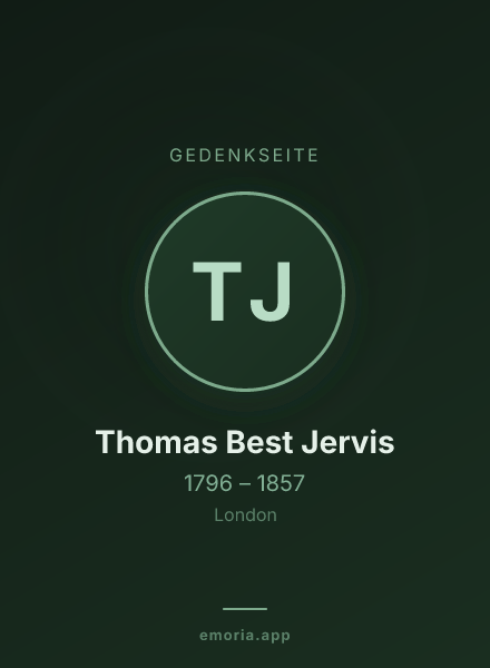 Gedenkportrait von Thomas Best Jervis